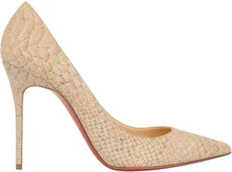 Christian Louboutin Louboutin Beige Python Print Pumps Size 35