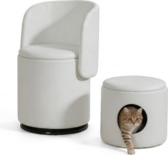 STILVORA Stilvora Sedia Da Ufficio Ergonomica Con Poggiapiedi E Supporto Lombare Ad Aria, Pelle, Nero
