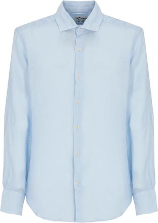 Saint Barth Pamplona Shirt - Heren - Zakelijke Overhemden - Blauw - XL - Linnen - Overhemden