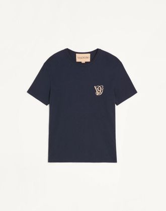 Valentino Cotton T-Shirt With Vg Patch