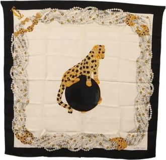 Cartier Pre-owned Scarves, female, White, Size: ONE SIZE Pre-owned Vintage Silk Scarf