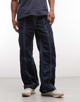 True Religion Vinny Big T - Pantaloni in nylon blu indaco