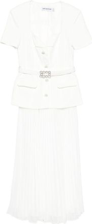 Self Portrait V-Neck Midi Dress - Womens - Cupro/Polyester