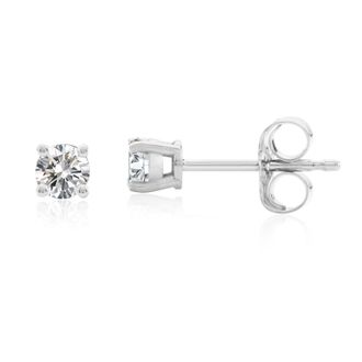 MAX + STONE Certified 14k White Gold Lab Grown Diamond Solitaire Stud Earrings (1/4 ct. tw)