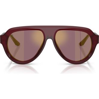 Ferrari 56mm Polarized Mirrored Pilot Sunglasses in Opal Red /Polar Violet Gold at Nordstrom