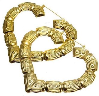 Generic Punk Large Joint Hoop Earrings Hip-Hop Gold Tone Ladies Big Circle Hoops SuperiorDurability