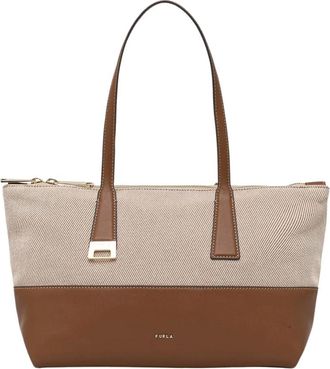 Furla Olivia M Tote - Dames - Shoppers - Beige - ONE Size - Katoen - Tassen