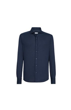 Brunello Cucinelli Spread collar shirt in Azure at Nordstrom, Size Xxx-Large Eu