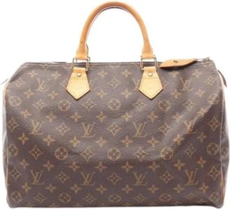 Louis Vuitton Pre-owned Monogram Canvas Handbag - Dames - Vintage Handtas - Bruin - ONE Size - Leer - Vintage