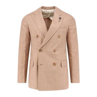 Lardini Iconic Double-breasted Blazer - male - Lardini - Blazers - Brown - 2XL - Suits