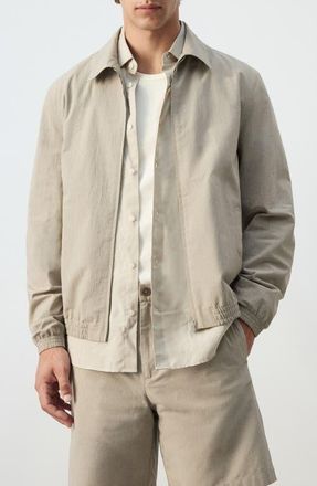 Mango Slim Fit Cotton Shirt Jacket in Beige at Nordstrom, Size Xx-Large
