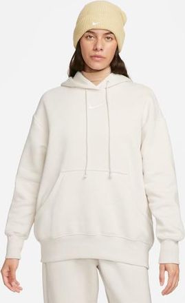 Nike Womens Phoenix Fleece OS Pullover Hoodie - Beige/White Size XXL