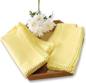 Solino Home Linen Dinner Napkins Set of 4, 20 x 20 Inch for Dining Table, Holiday and Everyday Table Decor - Maddie in Yellow at Nordstrom, Size Large