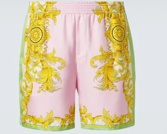 Versace Printed silk shorts