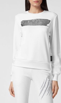 Plein Sport Felpa girocollo in jersey con logo a contrasto