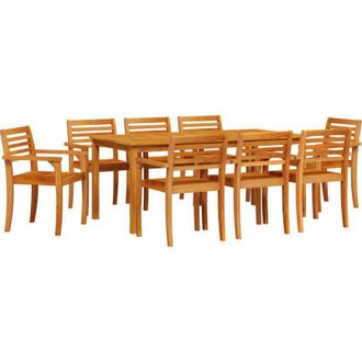 vidaXL Conjunto De Comedor De Jard&iacute;n 9 Pcs Marr&oacute;n Vidaxl