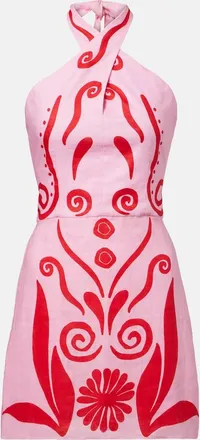Cala de la Cruz Veneta printed linen minidress