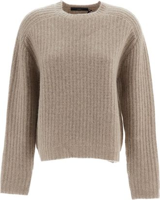 arch4 Beige Melange Nisha Boxy Cashmere Crewneck Sweater