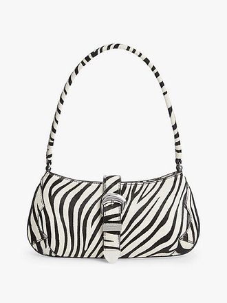 Tommy Hilfiger Zebra Print Abstract Buckle Shoulder Bag