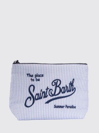 MC2 Saint Barth Pochette Aline in cotone a righe con logo ricamato