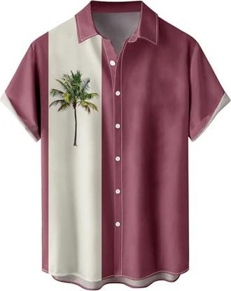 Chemise Hawaïenne Homme Manches Courtes – Imprimé Nature Vert HD, Légère & Respirante Pour Plage & Été