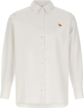 Maison Kitsun&eacute; Baby Fox Patch Classic Shirt - Dames - Overhemden - Wit - S - Katoen - Overhemden