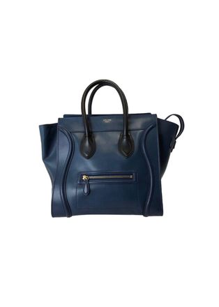 Celine Blue Leather Mini Luggage Tote Size 17.5
