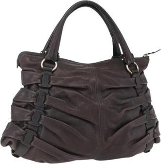 Ferragamo Pre-owned Handbags, female, Brown, Size: ONE SIZE Pre-owned Leather Handbag