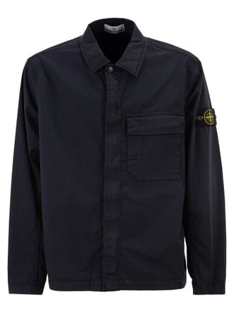Stone Island Overshirt mit normaler Passform und verdecktem Rei&szlig;verschluss