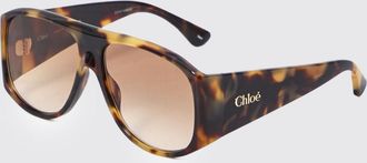 Chlo&eacute; Occhiali da sole aviator con montatura rettangolare in acetato tartarugato