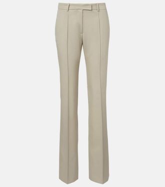 The Attico Pantaloni regular in lana a vita bassa