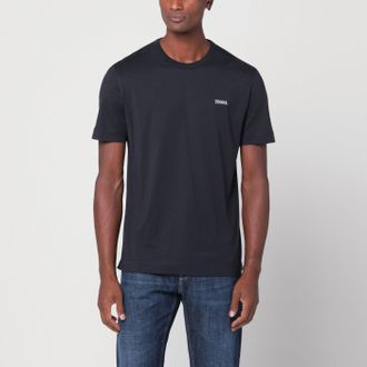 Ermenegildo Zegna Navy Blue T Shirt With Logo
