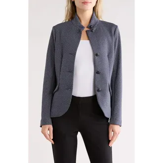 Rag & Bone Sadie Herringbone Jacquard Blazer in Navy Multi at Nordstrom Rack, Size 12