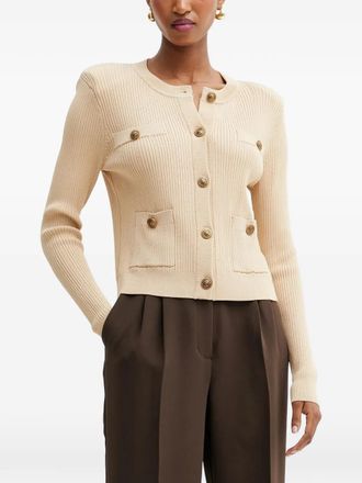 Guess Co button-fastening cardigan - women - Viscose/Polyamide - L - Neutrals