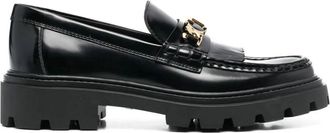 Tod's Zwarte Leren Loafers met Franjes - Dames - Loafers - Zwart - 39 1/2 EU - Leer - Schoenen