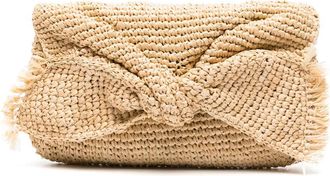 Anya Hindmarch Bow Raffia Clutch Bag