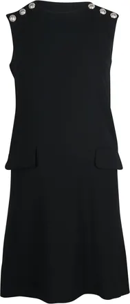 Claudie Pierlot Button Shoulder Mini Dress in Black Triacetate