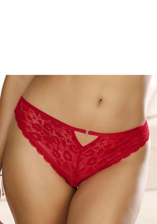 Vivance String VIVANCE, Damen, Gr. 48/50, rot, Spitze, Obermaterial: 88% Polyamid, 12% Elasthan, figurbetont, Unterhosen String, aus dezent transparenter Spit