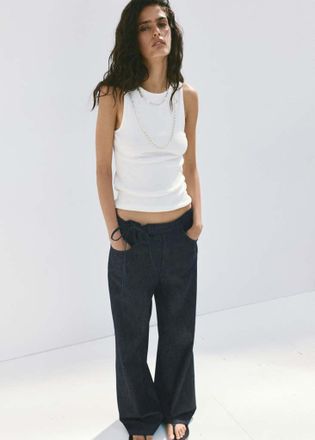 Mango Jeans low waist fiocco blu - Donna - XS - MANGO
