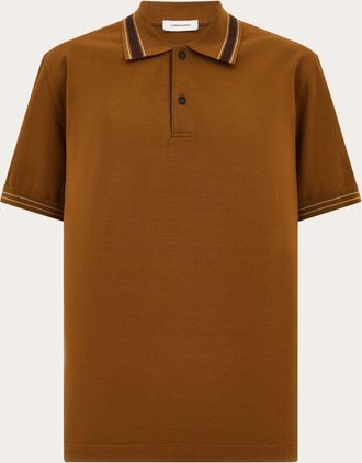 Ferragamo Men Short sleeve polo shirt Brown