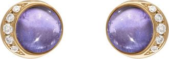 Eden Presley Moonrise Stud Earrings in Yellow Gold - Tanzanite at Nordstrom, Size Small