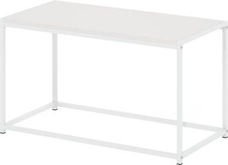 Furinno Camnus Modern Living Coffee Table, Solid White/White