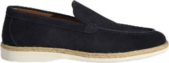 Desa Mens Suede Slip-Ons - Flat Heel, No Closure | Dark Blue - 44