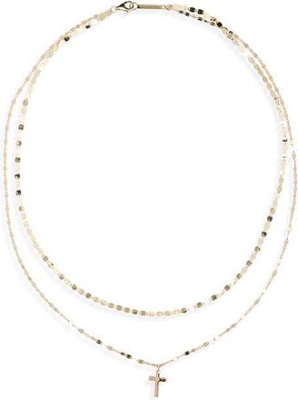 Lana Jewelry 14K Gold Double Strand Cross Necklace in 14K Yellow Gold at Nordstrom, Size 15