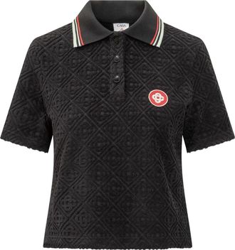 Casablanca Monogram Jacquard Terry Polo - Dames - Polos - Zwart - S - Katoen - Tops