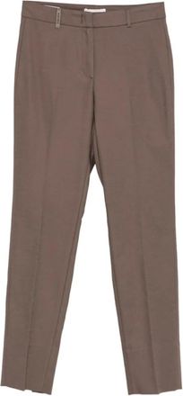 PESERICO Broek met riemlussen - Dames - Vrijetijds broeken - Bruin - XL - Katoen - Broeken