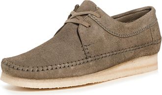 Clarks Mens Weaver Moccasin, Pale Khaki Suede, 9