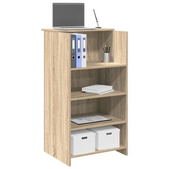 Berkfield Home Reception Desk Sonoma Oak 55x50x103.5 cm Engineered Wood in Brown