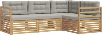 vidaXL Conjunto De Sof&aacute;s De Exterior 4 Uds. Blanco Y Gris Claro Vidaxl