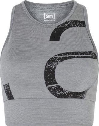 super.natural Capital Logo LF Top Sport-BH f&uuml;r Damen | grau